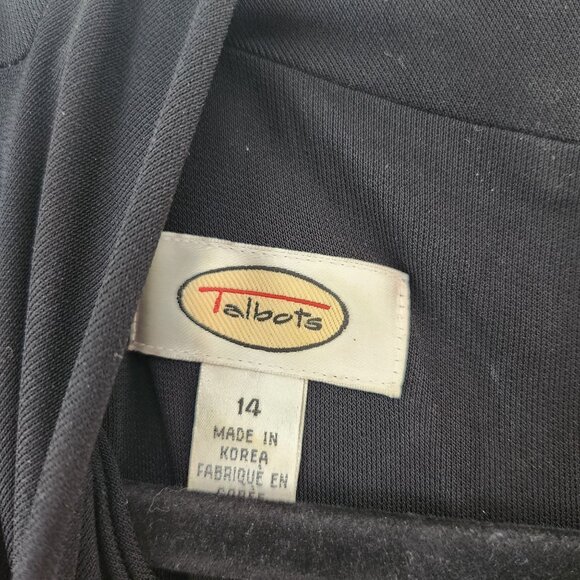 Talbots Classic Black Cocktail Dress Shift Style Stretch Flowy Career Women's 14 - Picture 5 of 5